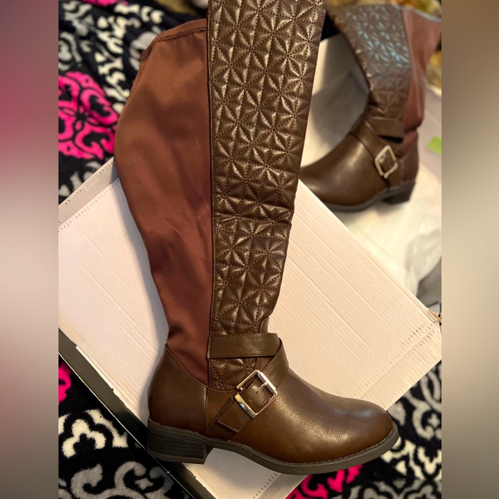 Brown Torrid Wide Calf Knee High Boots.